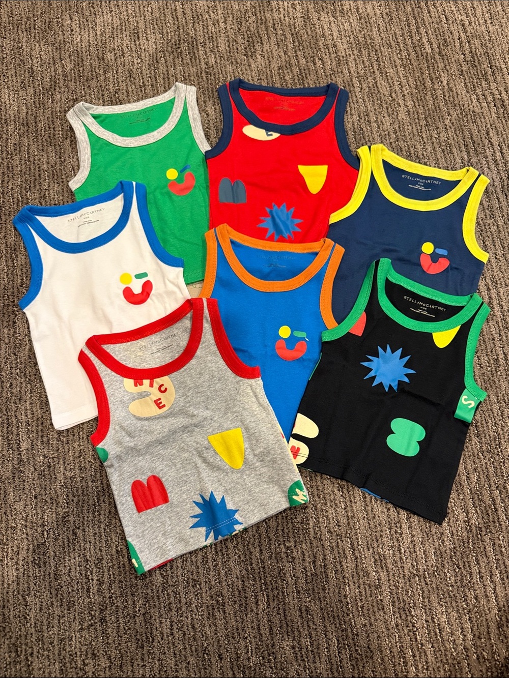 Stella McCartney Kids Bright Multicolor Graphic Tank Tops never worn